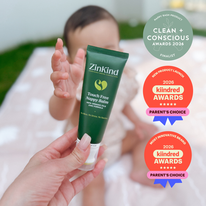 ZinKind Touch Free Organic Nappy Balm 80g DUO |100% Organic Oils in Zinc