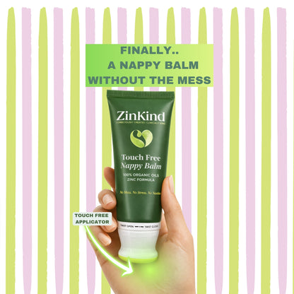ZinKind Touch Free Organic Nappy Balm 80g | 100% Organic Oils in 25%Zinc