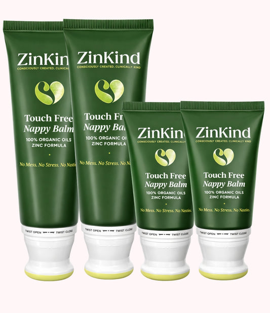 ZinKind Touch Free Nappy Balm 80g/ 40g X2  |100% Organic Oils in Zinc