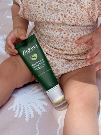 ZinKind Touch Free Nappy Balm 80g/ 40g X2  |100% Organic Oils in Zinc